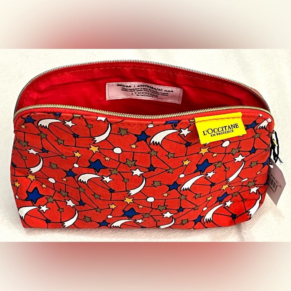 L'OCCITANE En Provence Earth Froendly Red and Blue Starry Makeup Cosmetics Bag - Picture 11 of 15